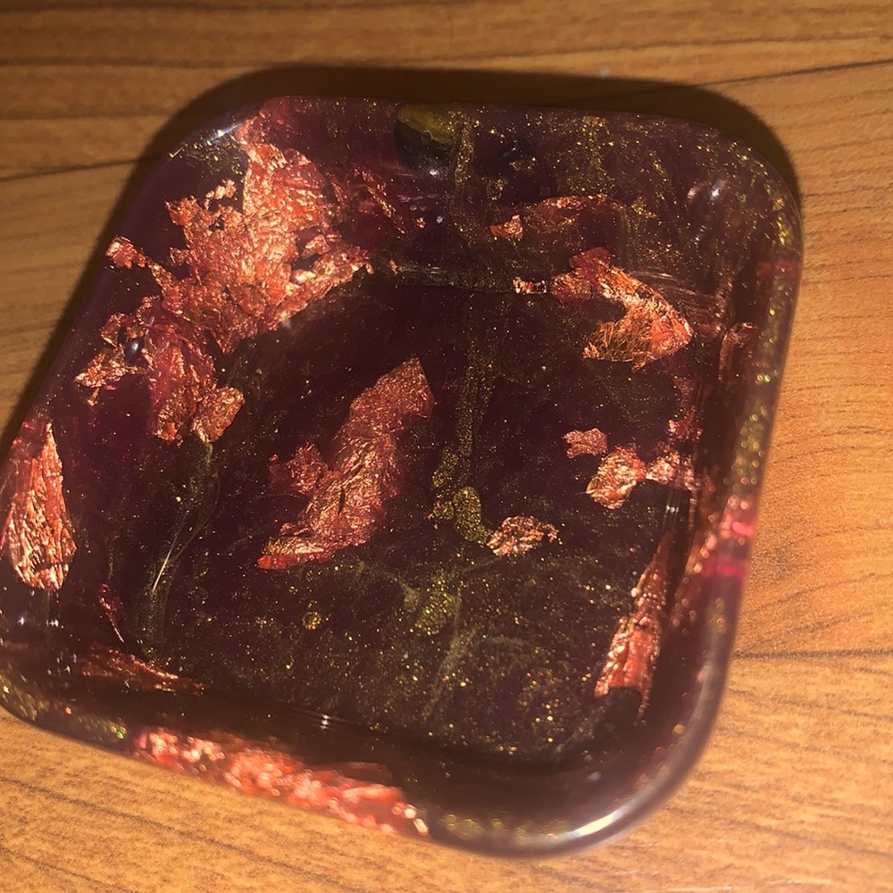 Midnight Purple & Gold flaked Ring Bowl